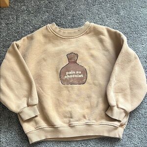 Zara Beige Graphic Sweatshirt